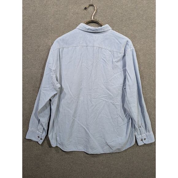 Vtg J Crew Corduroy Shirt Mens XL Button Up Pocket Oarsman Light Baby Blue - Picture 6 of 13